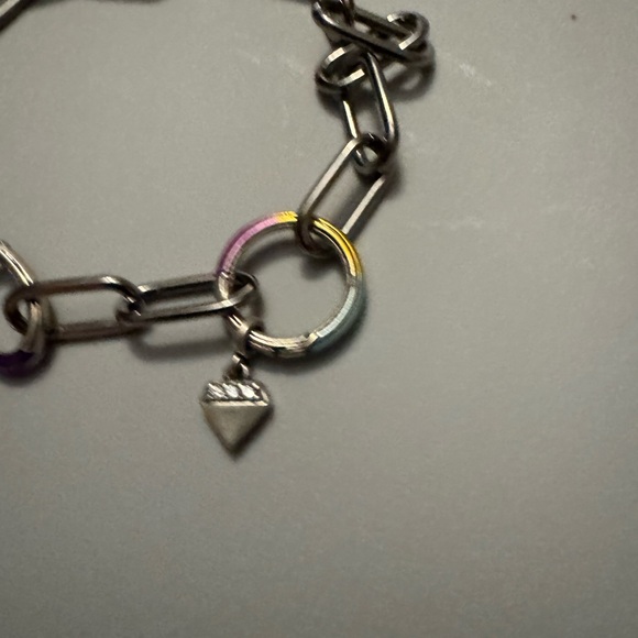 New Pandora sterling silver ruthenium me bracelet with charms - Picture 3 of 10